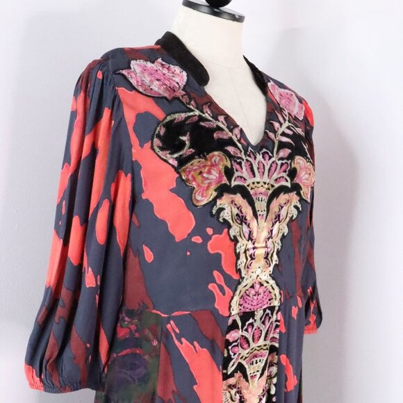 New Soft Surroundings Women's 8 Epiphany Mauve Cheetah Boho Kaftan Maxi Dress - Picture 5 of 13